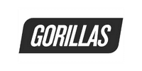 Image 7: Das Logo der Gorillas auf schwarzem Hintergrund, präsentiert von einer internationalen Medienagentur.