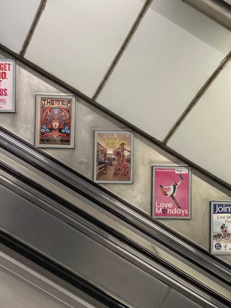 What does OOH mean OOH activations along the escalator of the Tube in London, England.