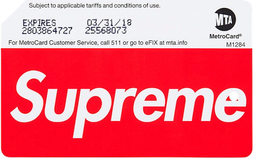 国際的なメディアエージェンシーが提供する、supremeの文字が入った至高のカード。