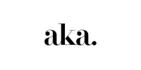 The logo for aka, an international media agency, on a black background.