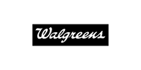 国際的なメディアエージェンシーがデザインした黒背景のWalgreensロゴ。